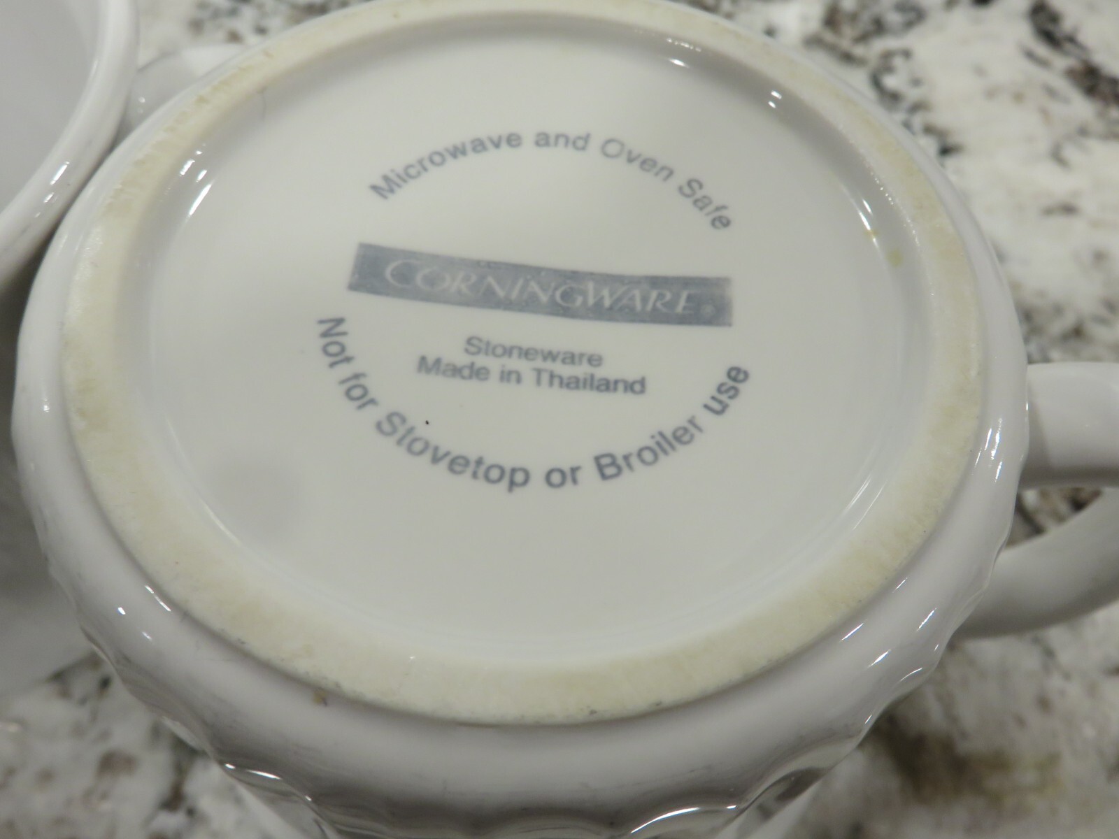 2 Corningware 20 oz French White Meal Mugs – NO Lids EUC