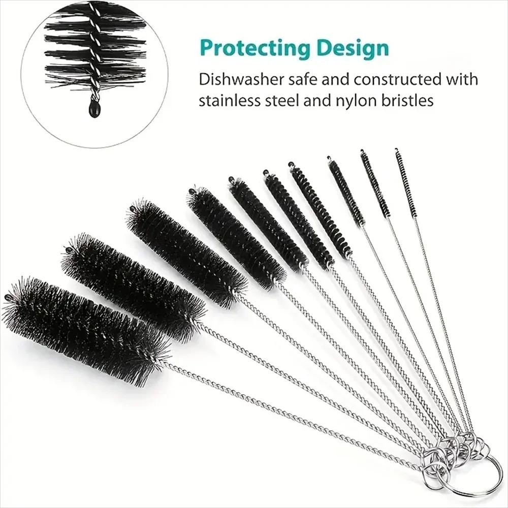 10pcs Bottle Brush Set – Reusable Straw Cleaner for Narrow Neck Containers