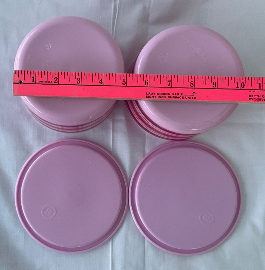 new lot Tupperware 4 c Canister Pink Brown Striped Bowls Container Romance 2708A