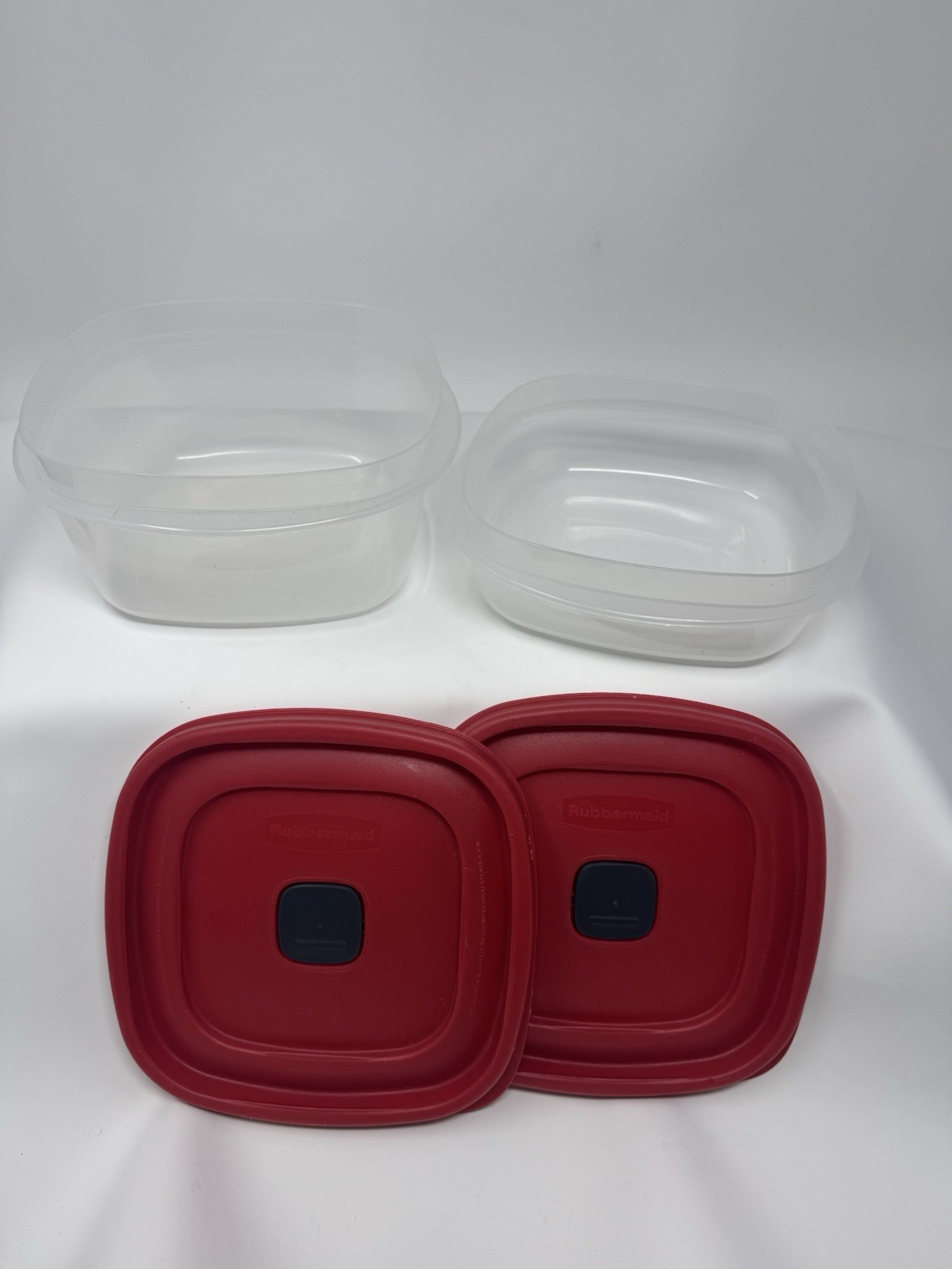 Rubbermaid Easy Find Food Storage Containers w/ Vented Lid, 4 Pieces, Racer Red