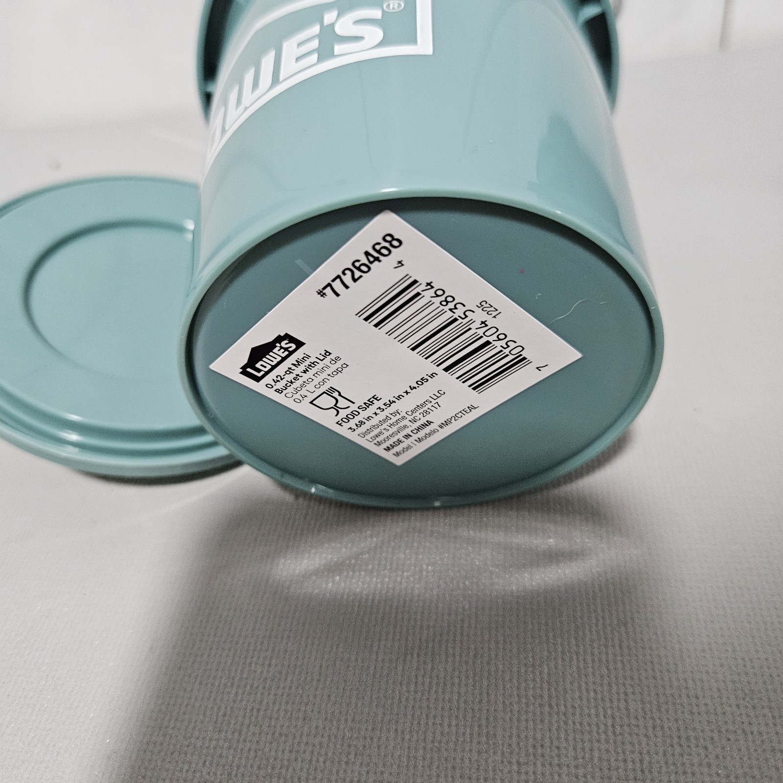 NEW Set of 5 Lowe’s TEAL 0.42 Quart BPA-Free Mini Bucket W/Lid – FLAT RATE SHIP