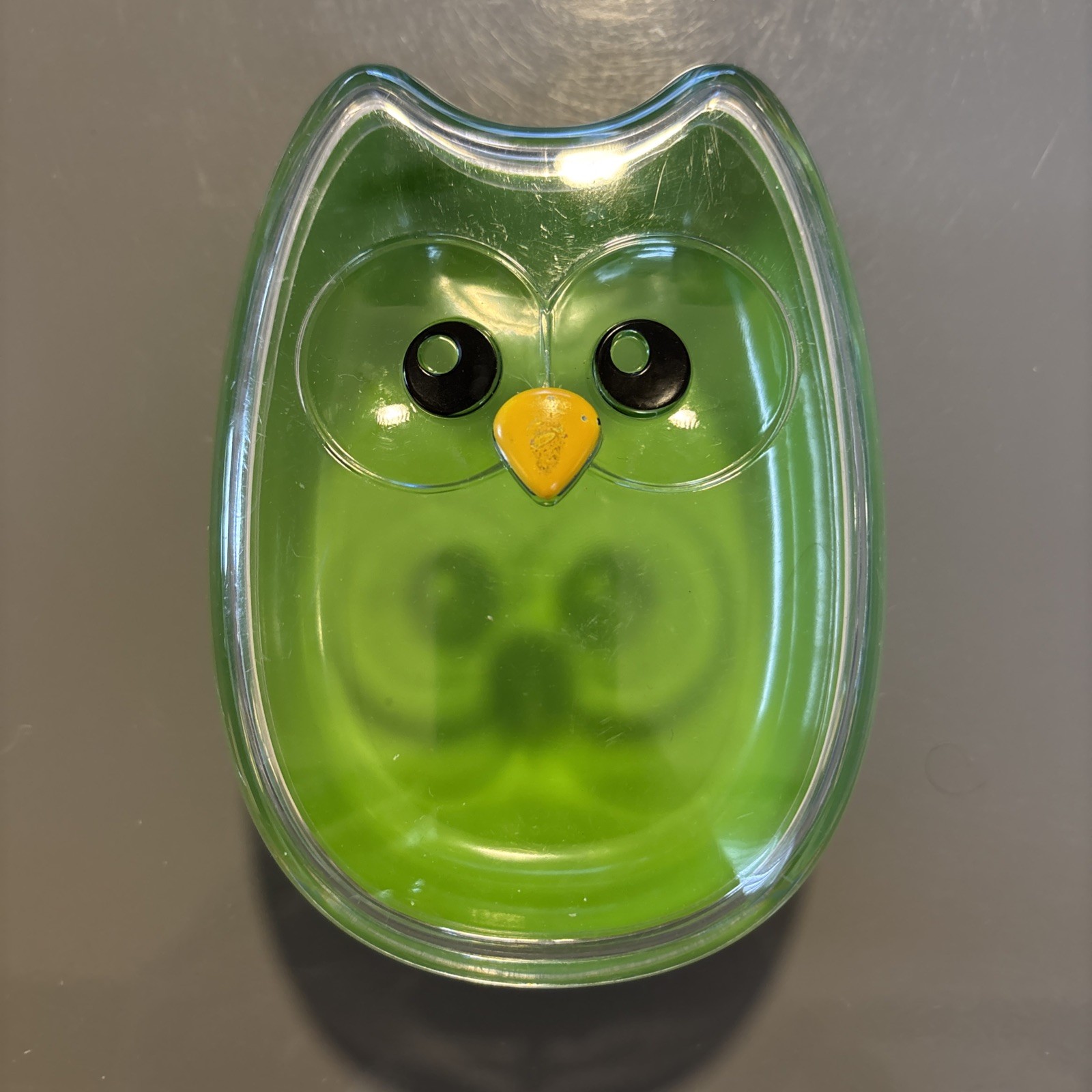 Joie Owl Storage Container Green Plastic Washable Food Snacks Trinkets 5×3.75×2