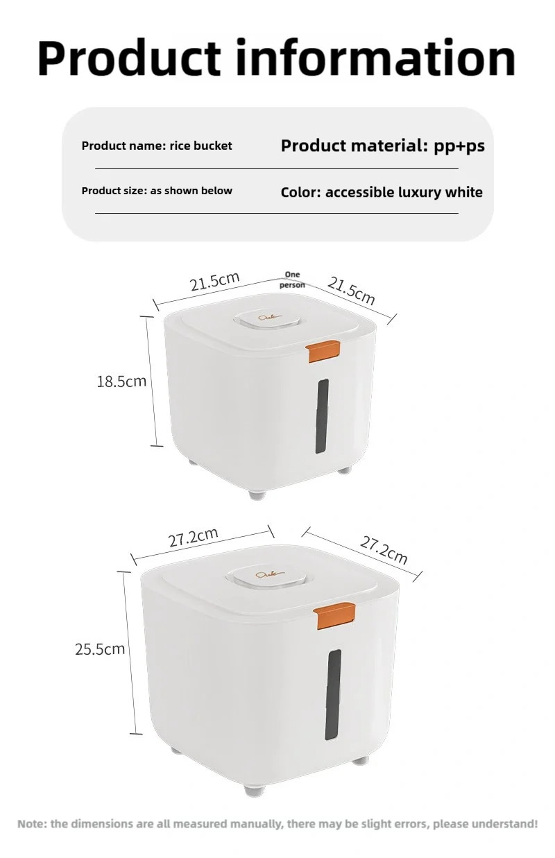 Rice Storage Container Kitchen Flour Food Dispenser Box Grain Sealed Organizer