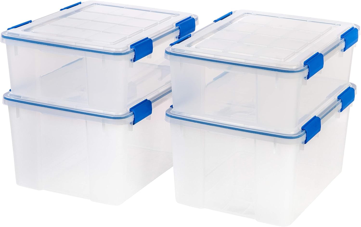 IRIS USA WeatherPro 16 Qt Storage Bins W/ Lids 3 Pack BPA-Free Plastic Gasket
