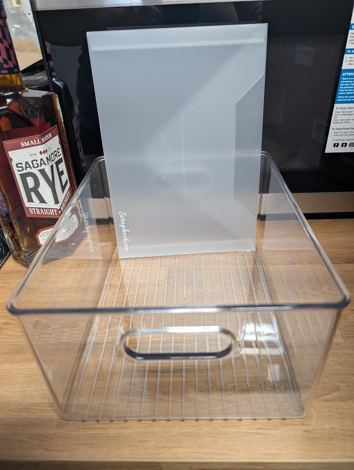 Clear Plastic Storage Bins 2 Pack Kitchen Pantry Fridge Organizer w/ Handles