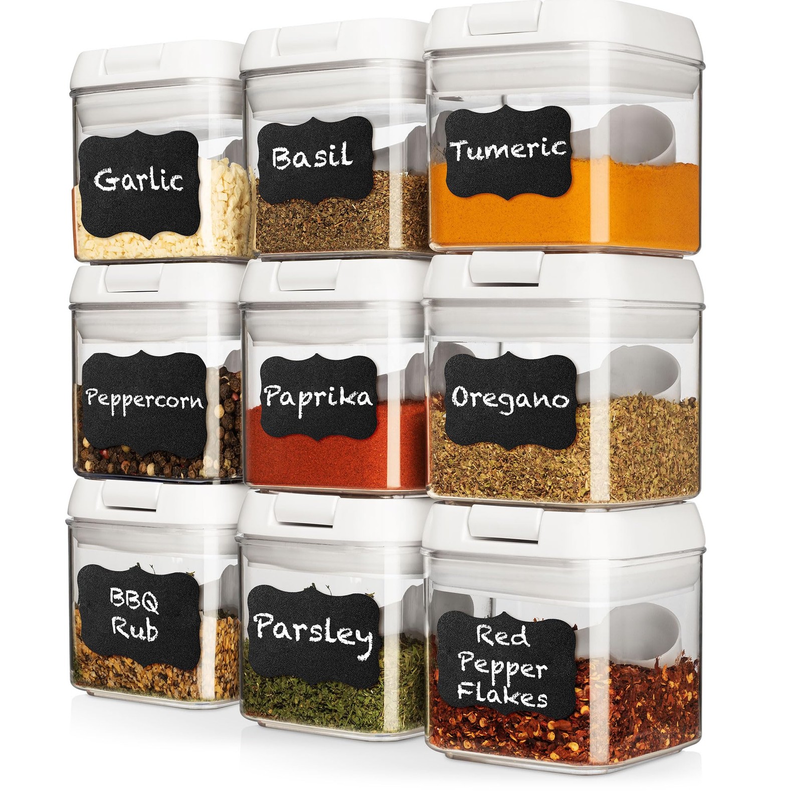 Shazo 9 PC Airtight Food Storage Containers – BPA Free Clear Plastic Snack & …
