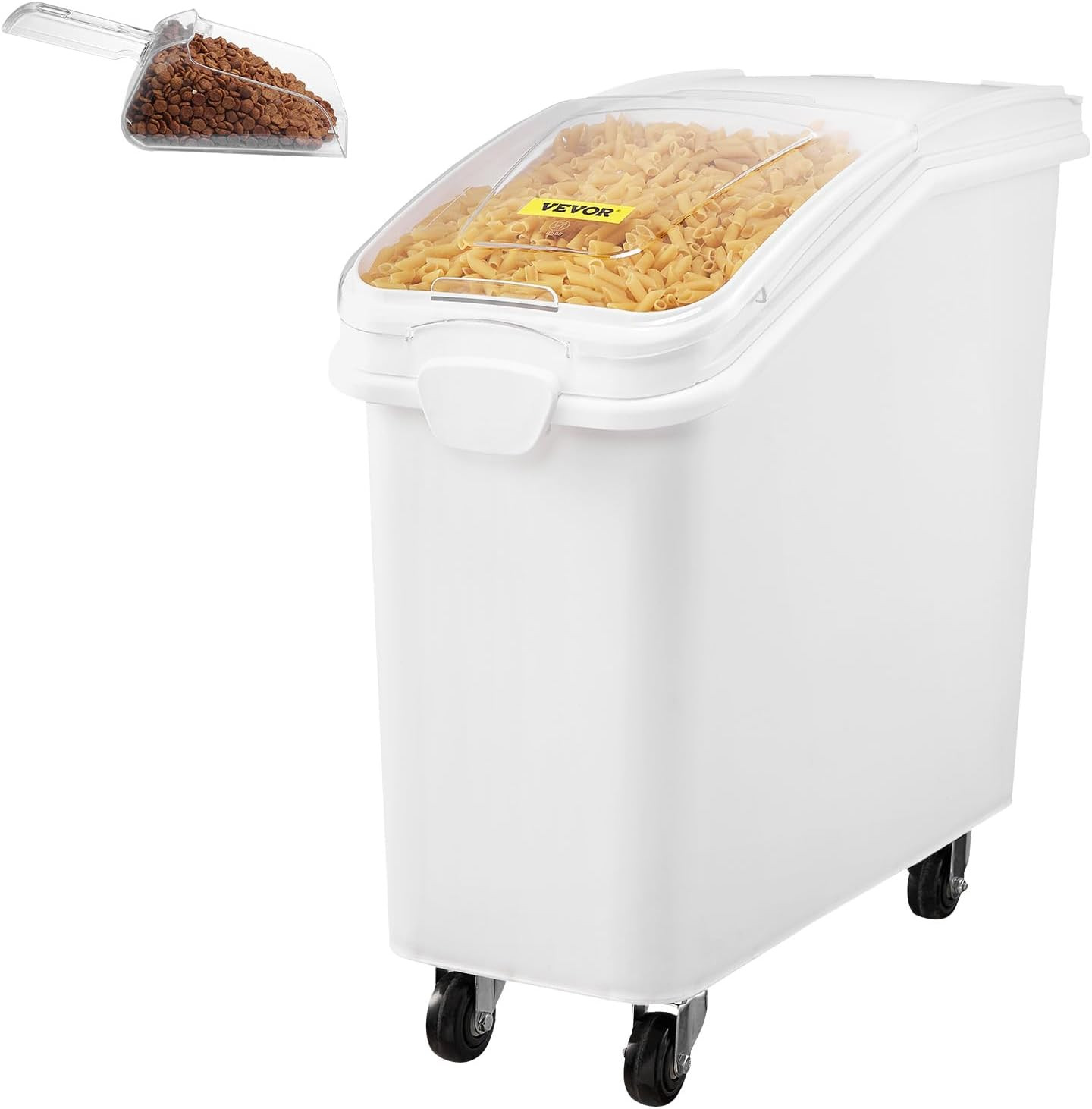 21 Gallon Ingredient Bin with Scoop 400 Cup Ingredient Bin with Sliding Lid Comm