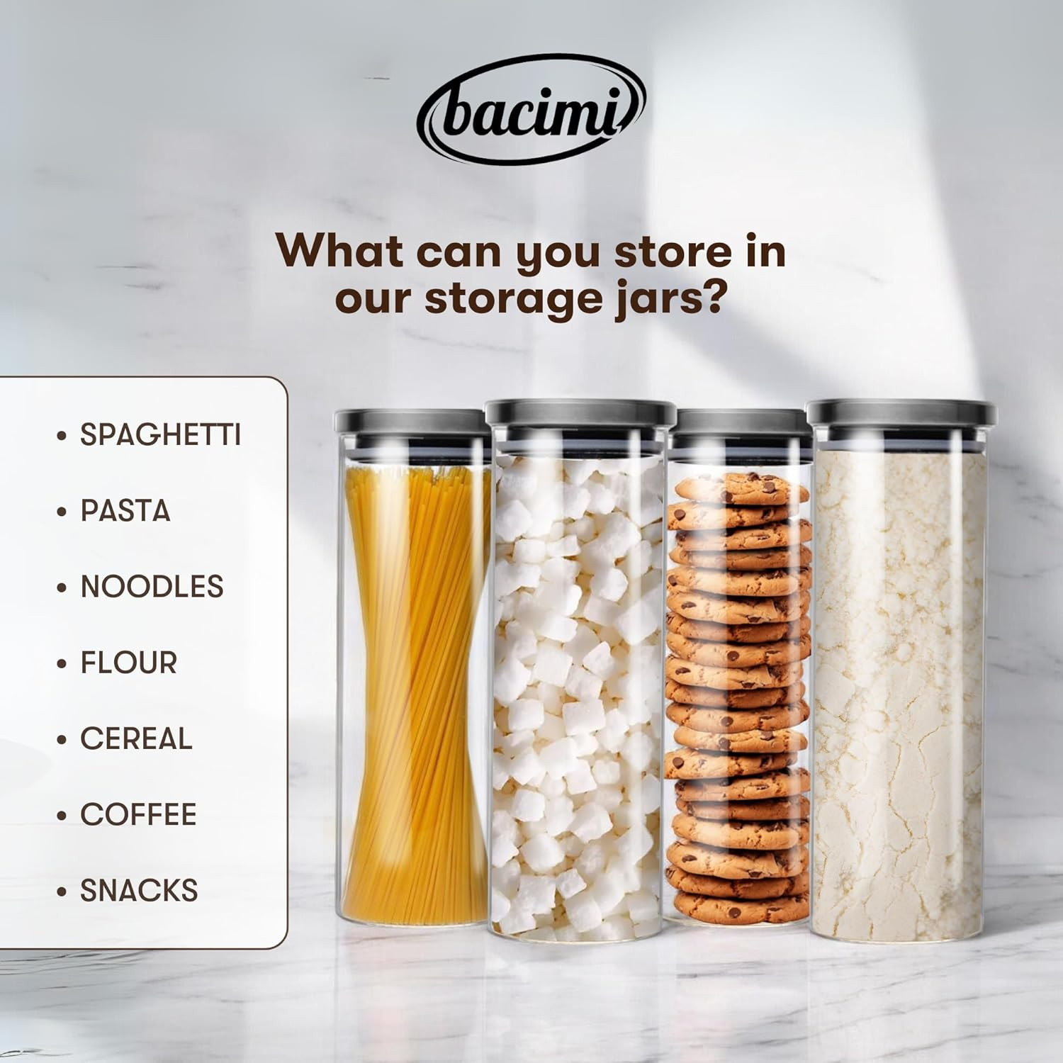 ® Airtight Borosilicate 3Mm Thick Glass Storage Containers for Spaghetti, Pasta,