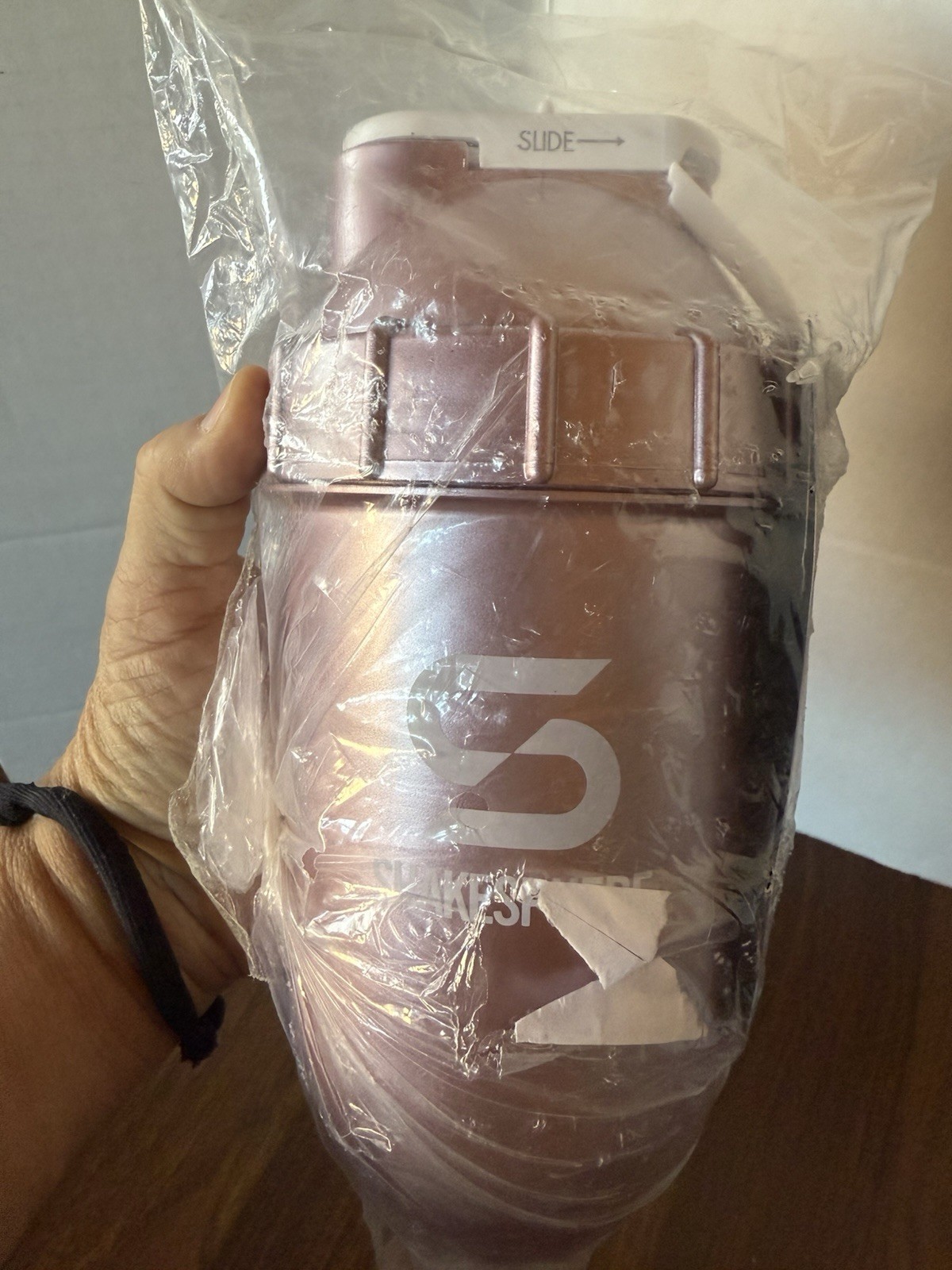 ShakeSphere Tumbler Protein Shaker Bottle Metallic Rose Gold 5060436241069