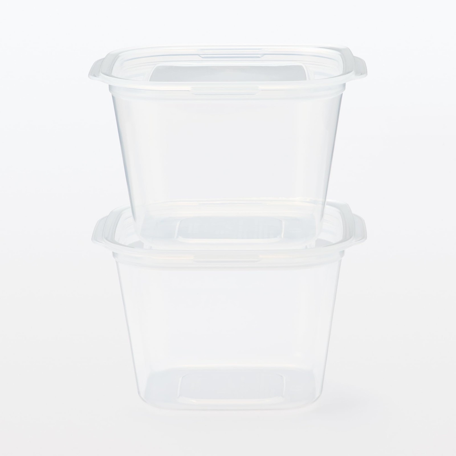 MUJI Food Containers (2 pieces), Semi-transparent, Square, 900mL, Microwave-safe