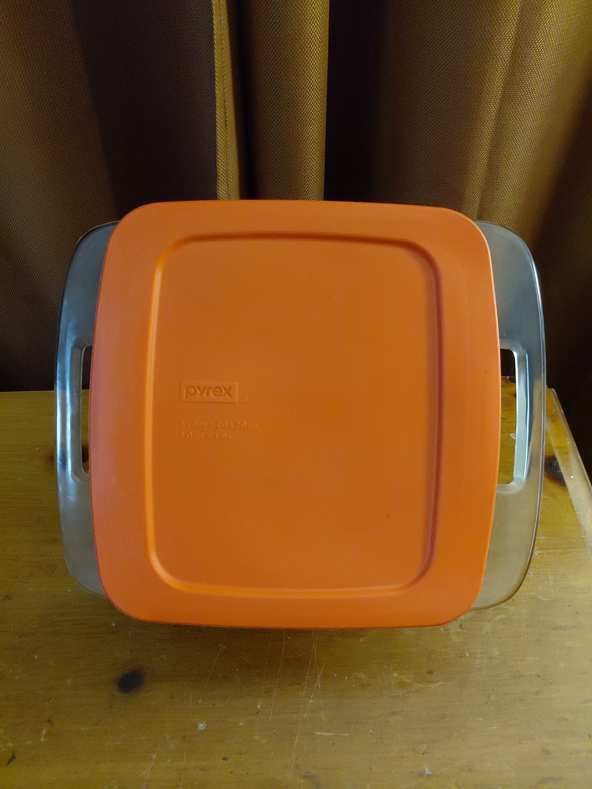 Pyrex C-222 2qt Easy Grab Glass Casserole Baking Dish With Red Lid 8×8