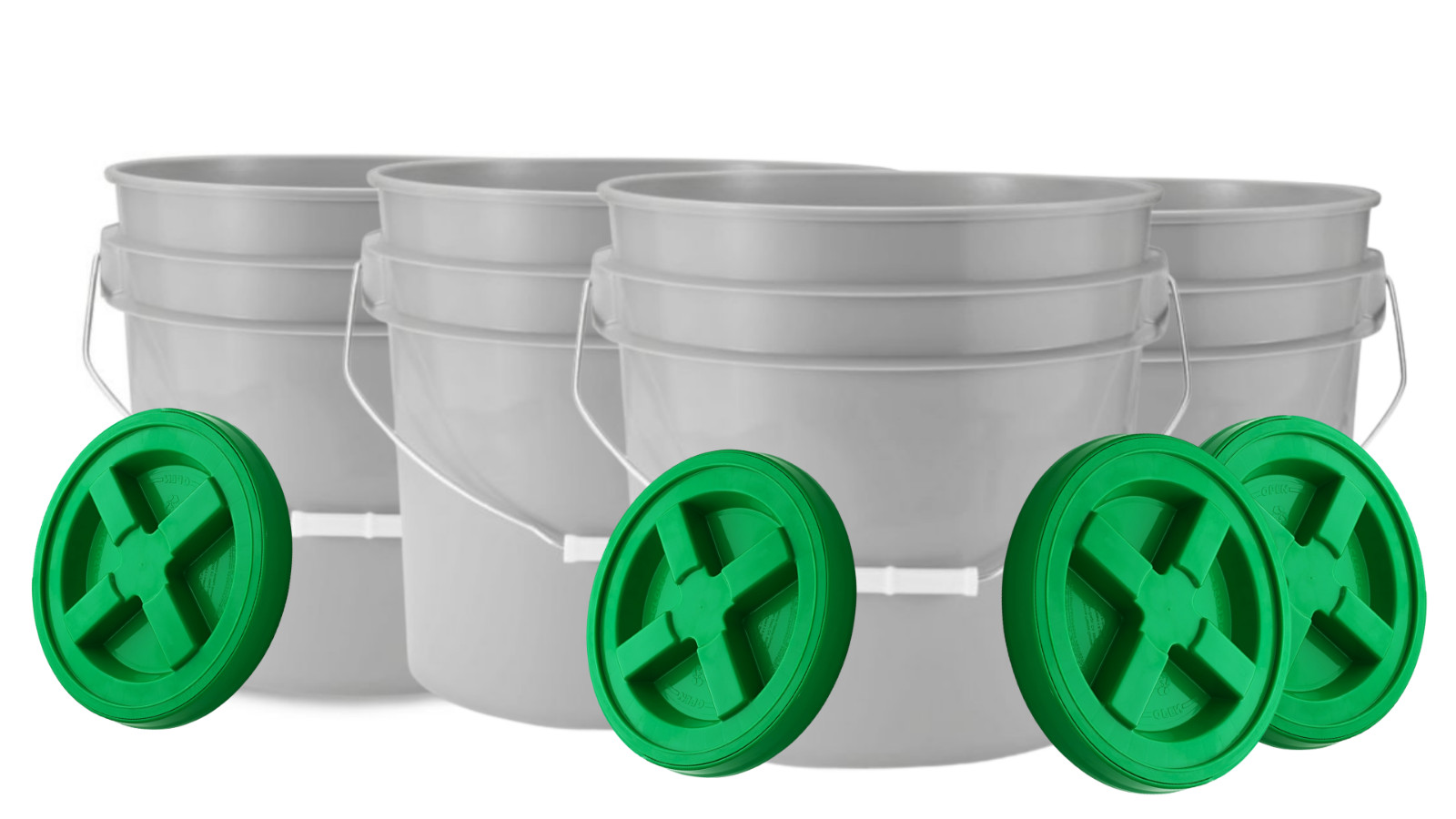3.5 Gallon Food Grade BPA Free Buckets with Screw On Air Tight Lids (Pack of 5)