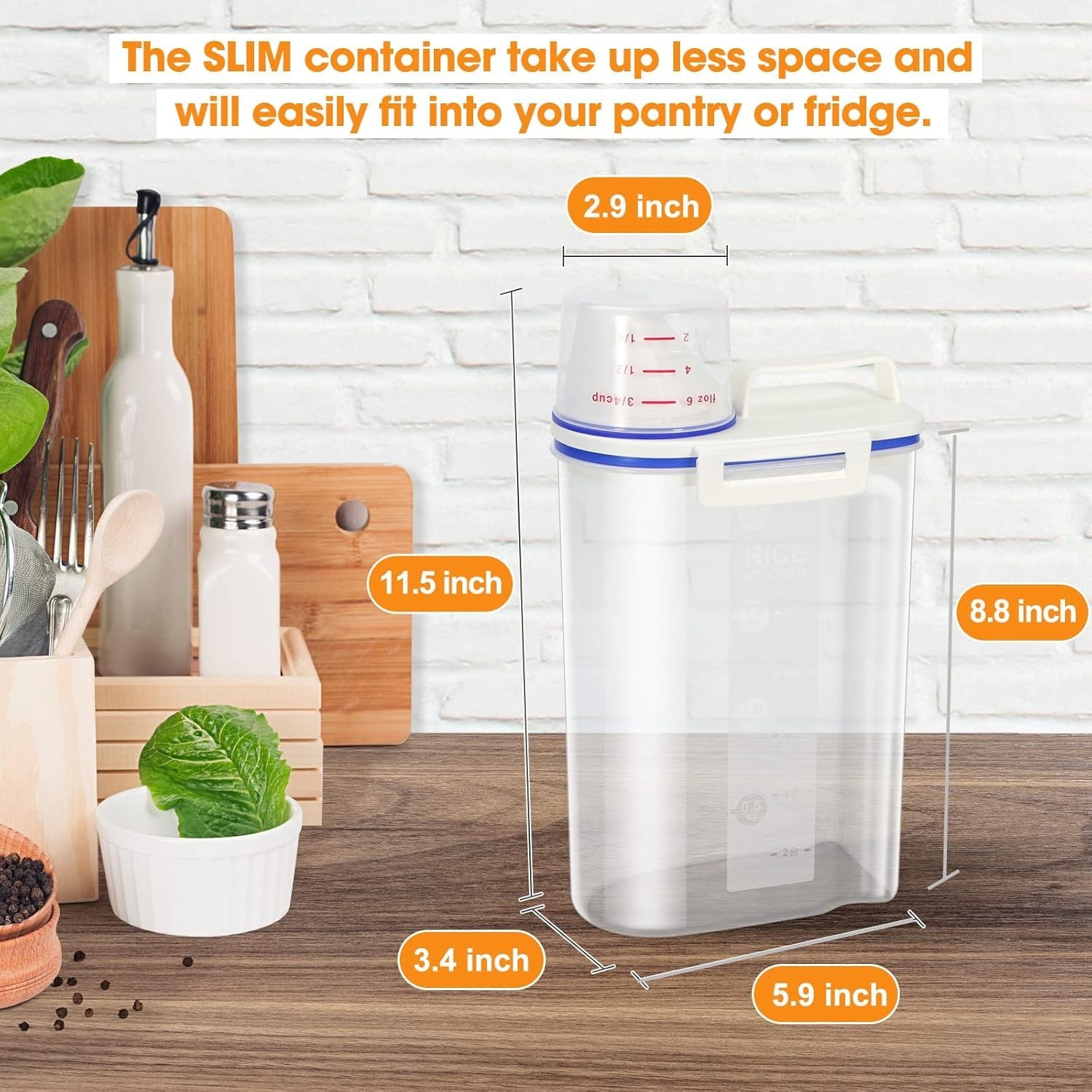 Clear-View 4 Lbs Food Storage Container for Rice, Pet Food & More – BPA Free