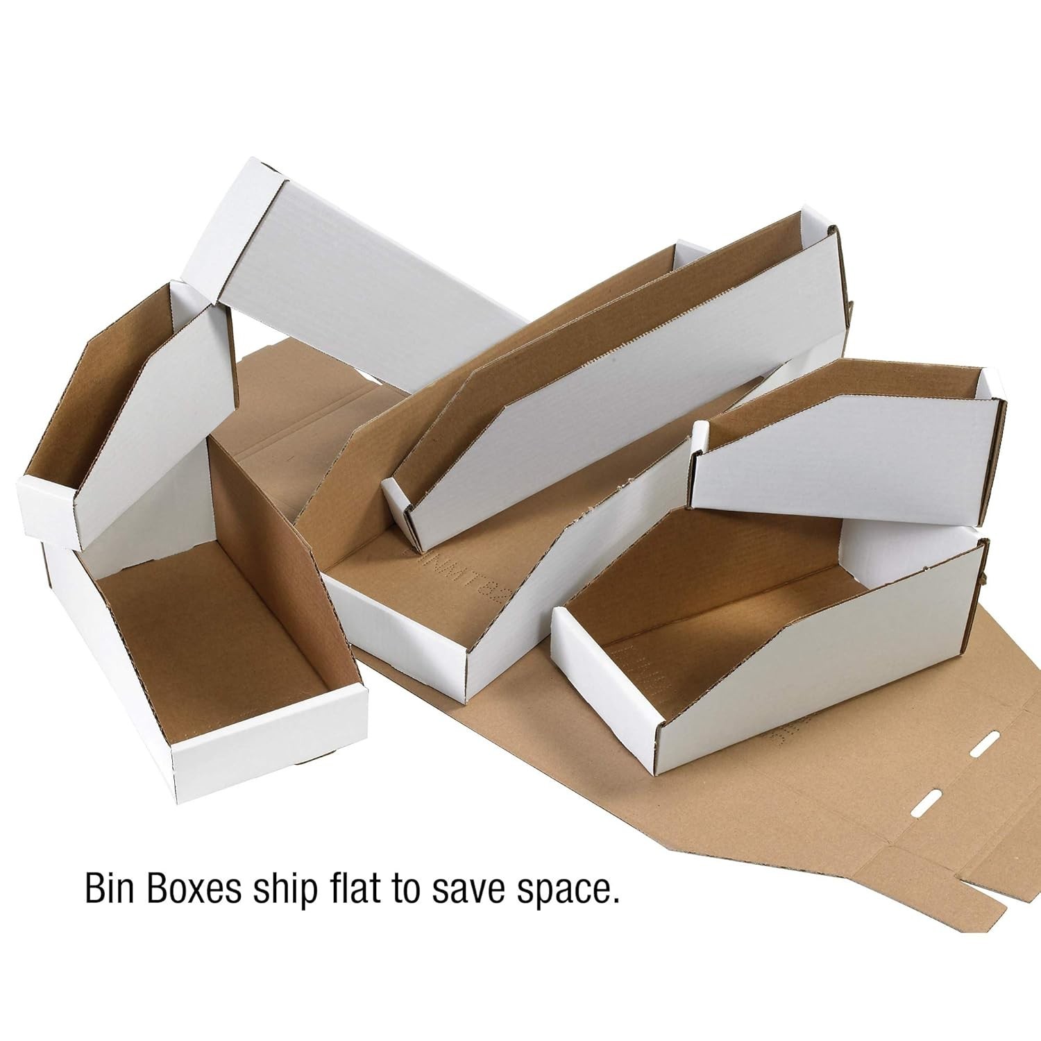 Storage Bin Boxes Medium 4’L x 12’W x 4.5’H 50-Pack Corrugated Cardboard Bin Box
