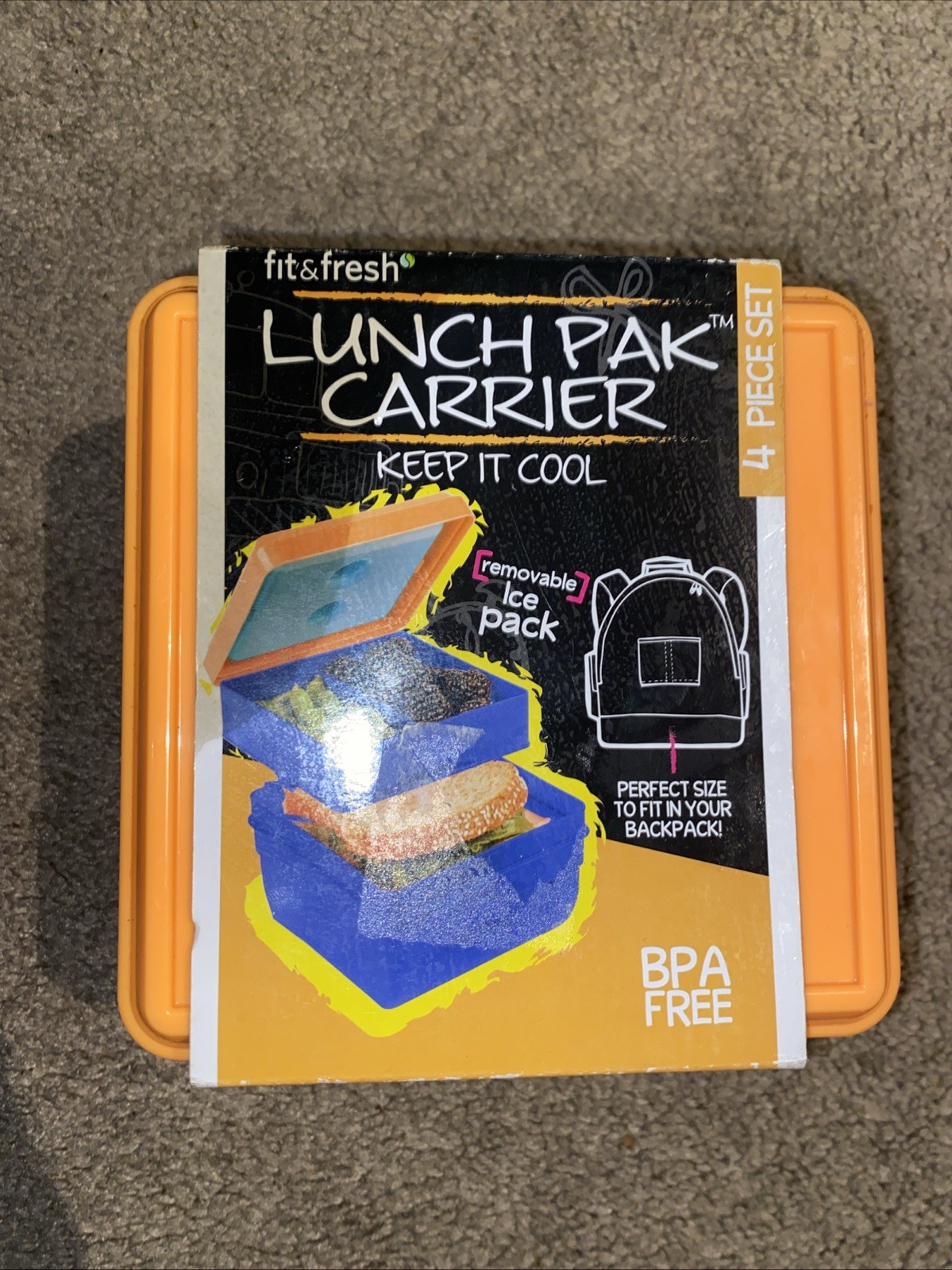 FIT & FRESH 334KFF KIDS DIVIDED CARRIER WITH ICE PACK 4pc Set