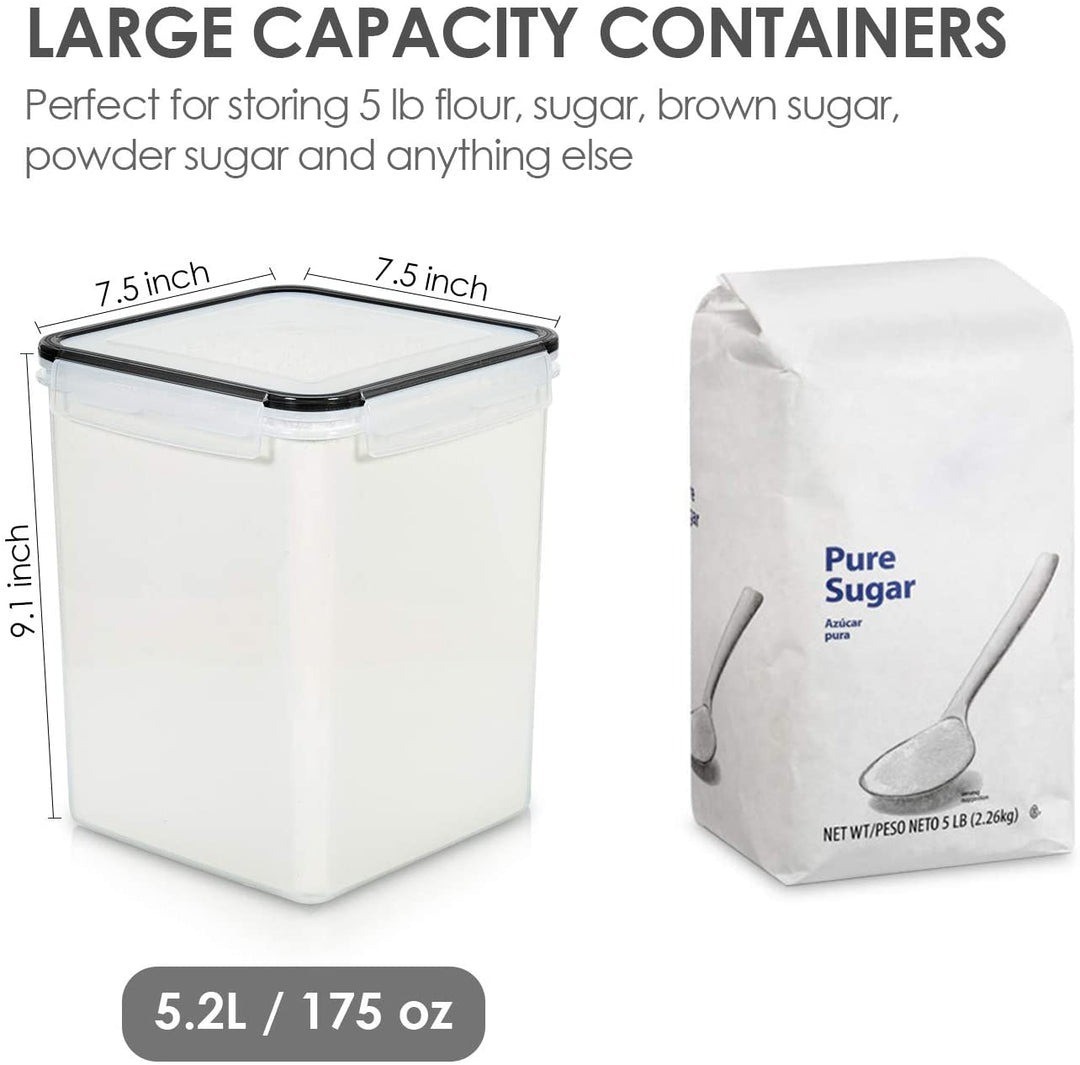 Vtopmart 4 PCS Large Food Storage Containers 5.2L / 175oz, 4 Pieces BPA Free Pla