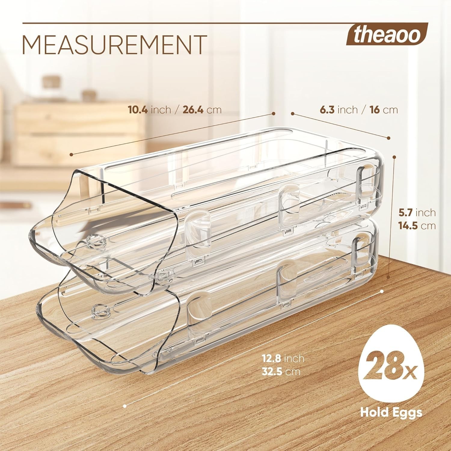 Egg Holder for Fridge, Automatic Rolling Egg Container for Refrigerator, Clea…