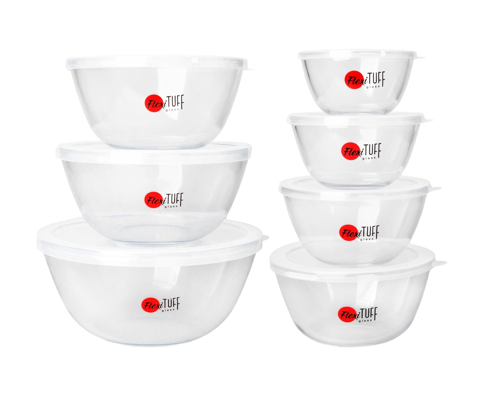 14pcs Set Salad Bowls (7 Airtight & 7 Lids) | Clear Salad Mixing Bowl for Coo…