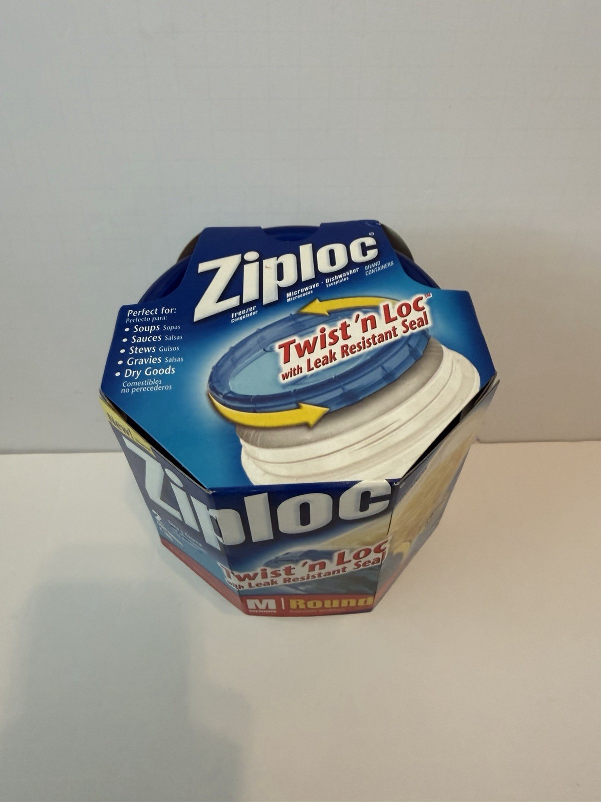 Ziploc Twist n Loc 32oz 1Qt Medium Round Food Storage 2pk NEW Leakproof