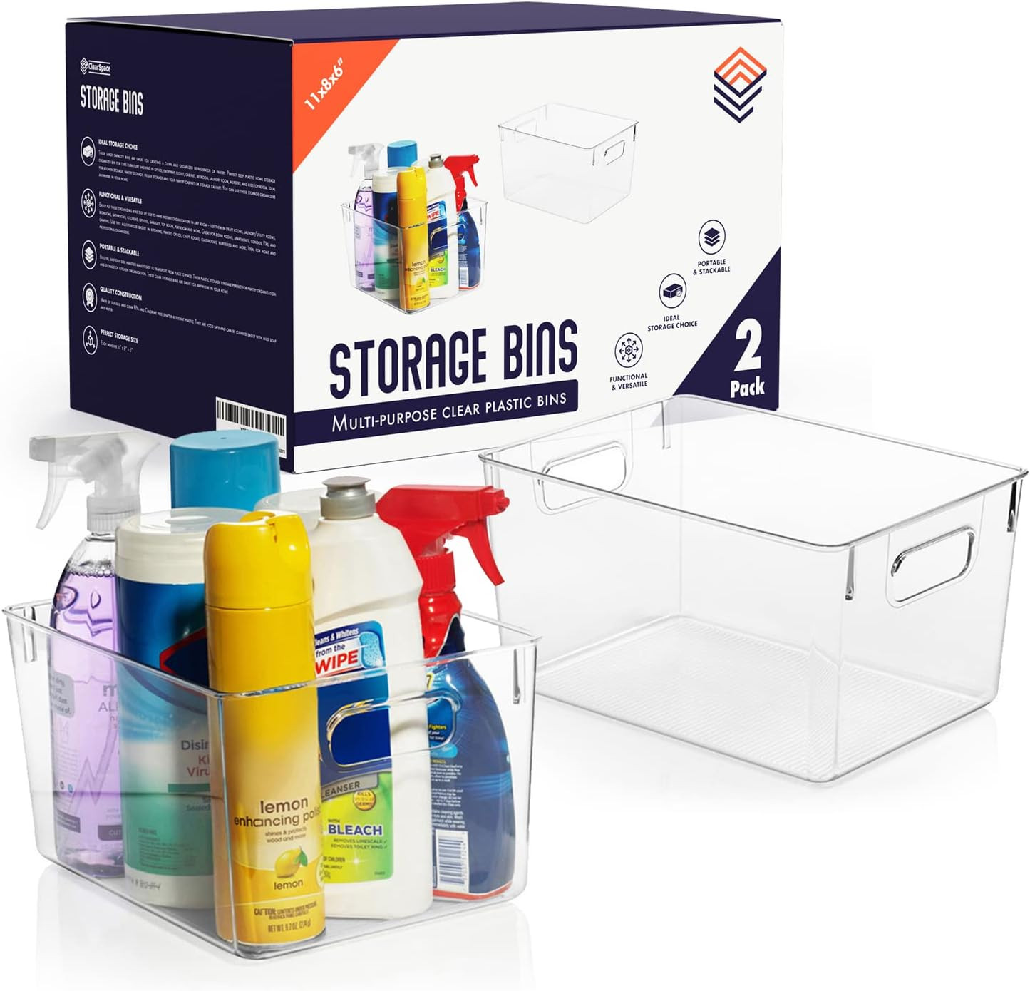 Clear Plastic Storage Bins – Pantry Organizers & Storage Containers, Cabinet Org