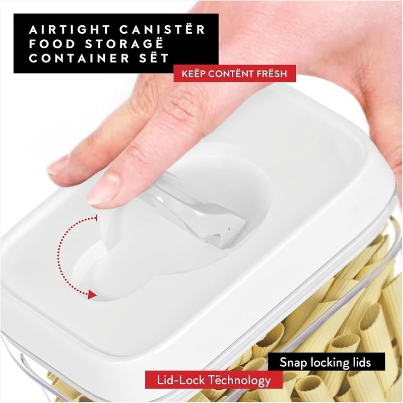 Airtight Food Storage Containers 6 Plastic Kitchen Organizers Canisters Set New