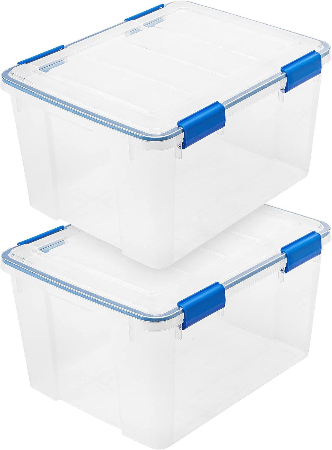 IRIS USA WeatherPro 16 Qt Storage Bins W/ Lids 3 Pack BPA-Free Plastic Gasket