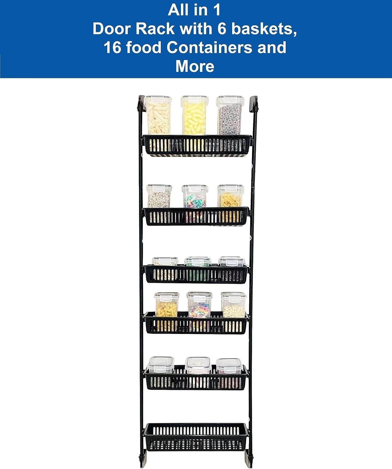 Storage Rack Over the Door Airtight Food Storage Containers with Lids 15 pcs