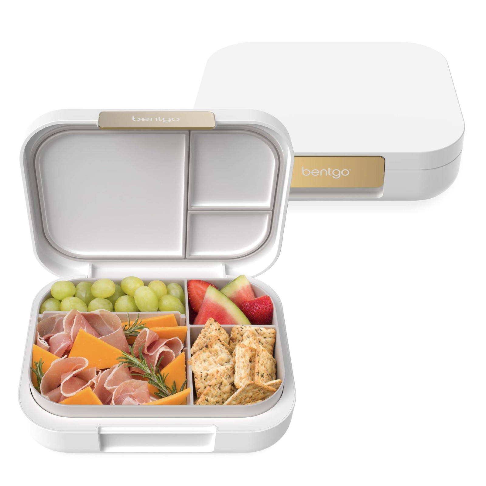 Bentgo Modern – Adult & Teen Bento Lunch Box; 3-4 Compartments, White