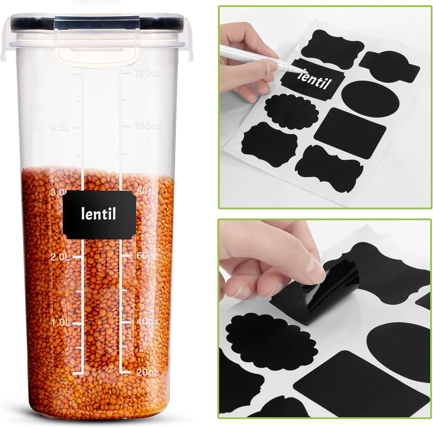Cereal Containers Storage Set – 2 Pack 4L(135.2 oz) Airtight Food Storage