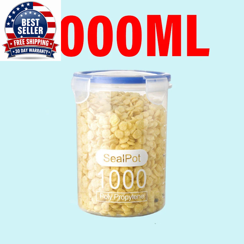 Large Capacity Sealed Crisper Storage Box with Scale and Clear Jar