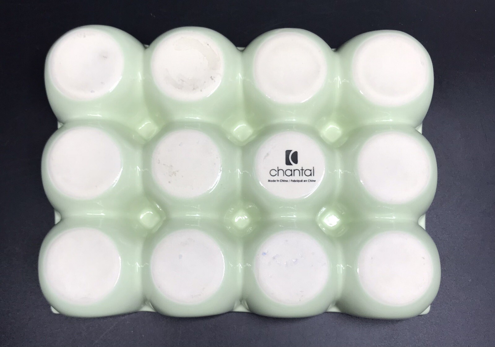 CHANTAL Sage Green Ceramic Farmhouse One Dozen Egg Holder