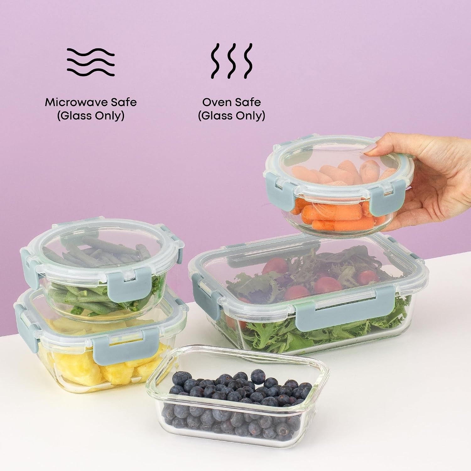Versatile 24-Piece Glass Storage Containers – BPA-Free & Airtight Lids Included