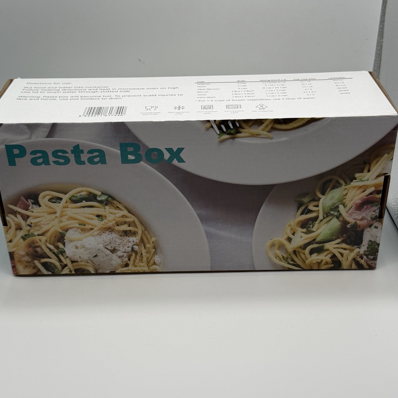 mipan Pasta Box 1.0L Blue Pasta Container w/ Snap Lid BPA Free Microwave Safe