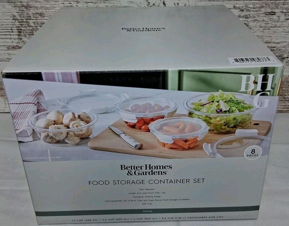 Better Homes & Gardens Food Storage Container Set 8 Pieces Tritan