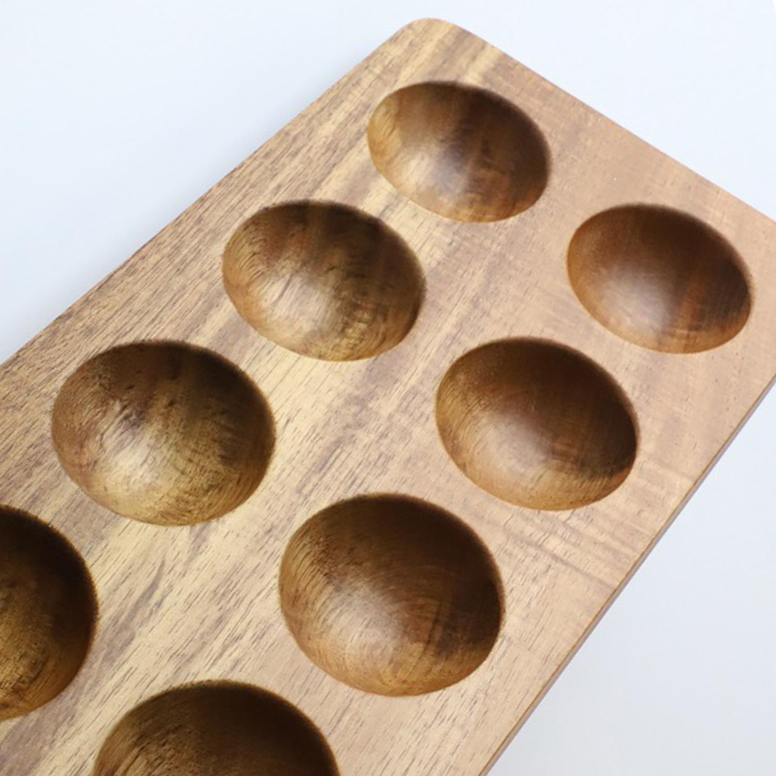Wooden Egg Holder Stand 12 Grids Dispenser for Pantry Home Housewarming Gift