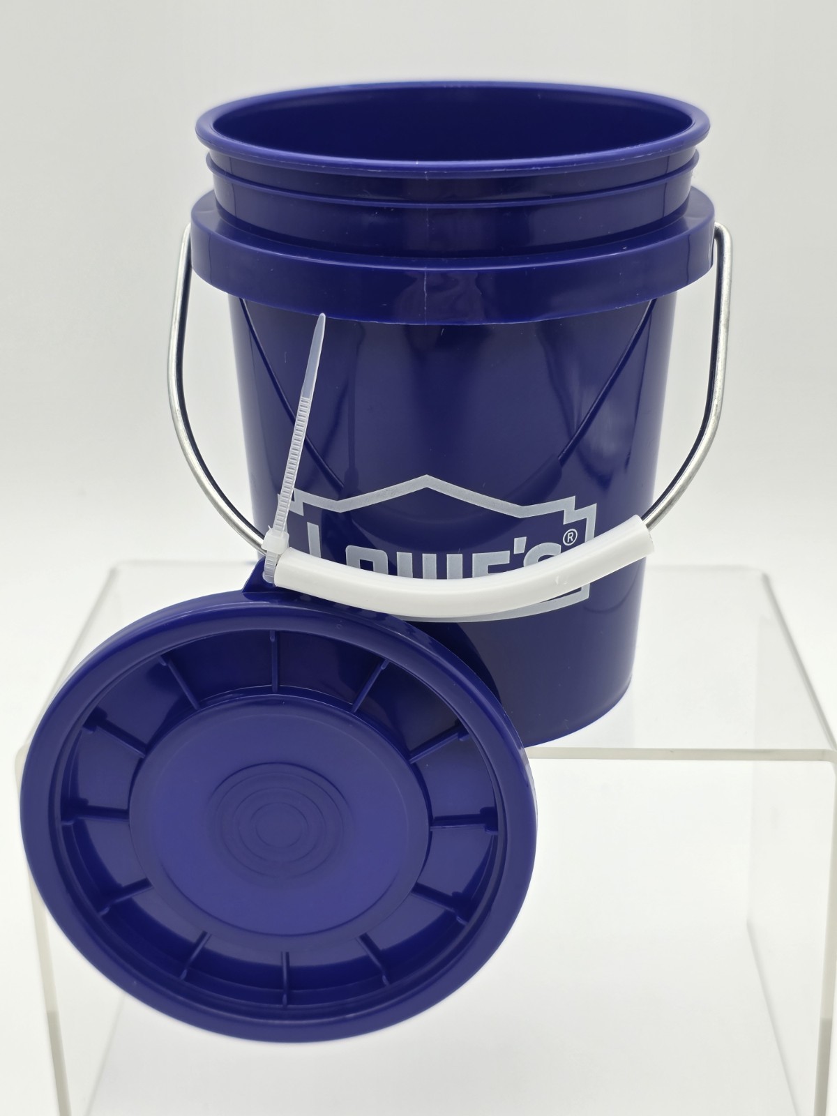 Lowes Logo Blue Mini Bucket With Lid Food Safe New