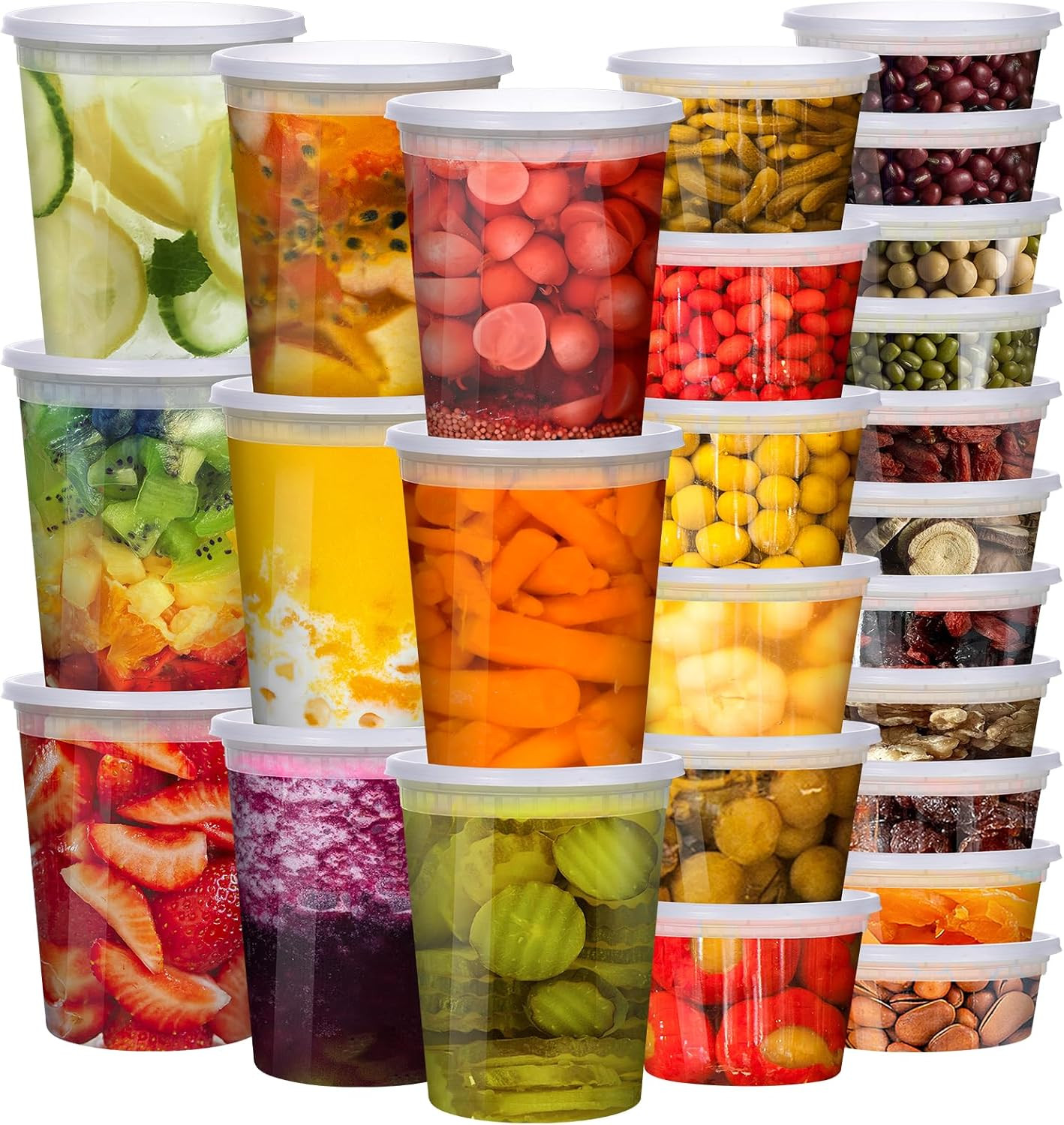Deli Containers with Lids 48 Sets [8,16, 32 Oz 16 Each ] – Food Storage Containe