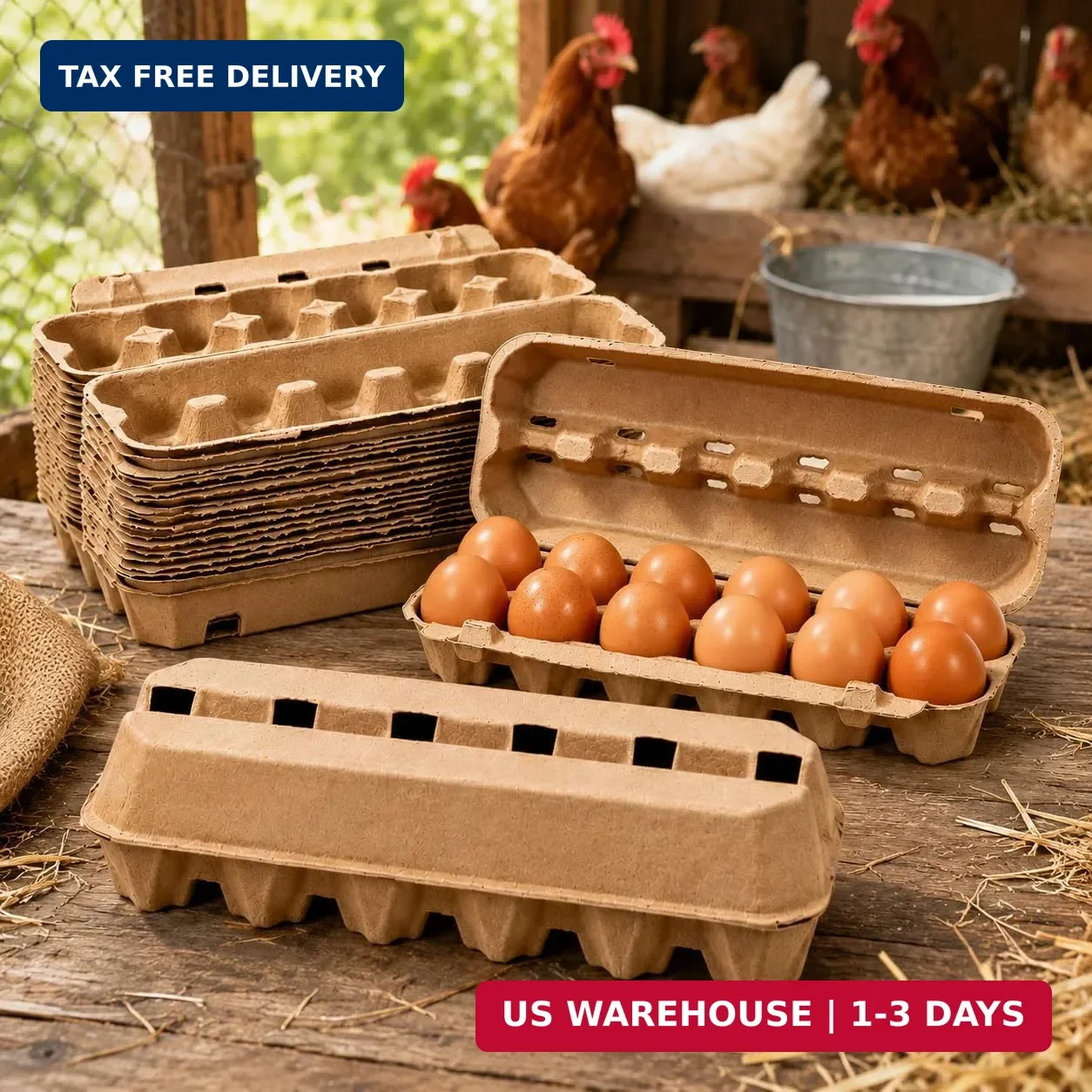 15 Pack Egg Cartons Cheap Bulk, 12 Count Egg Storage Containers Holder, Sturdy N