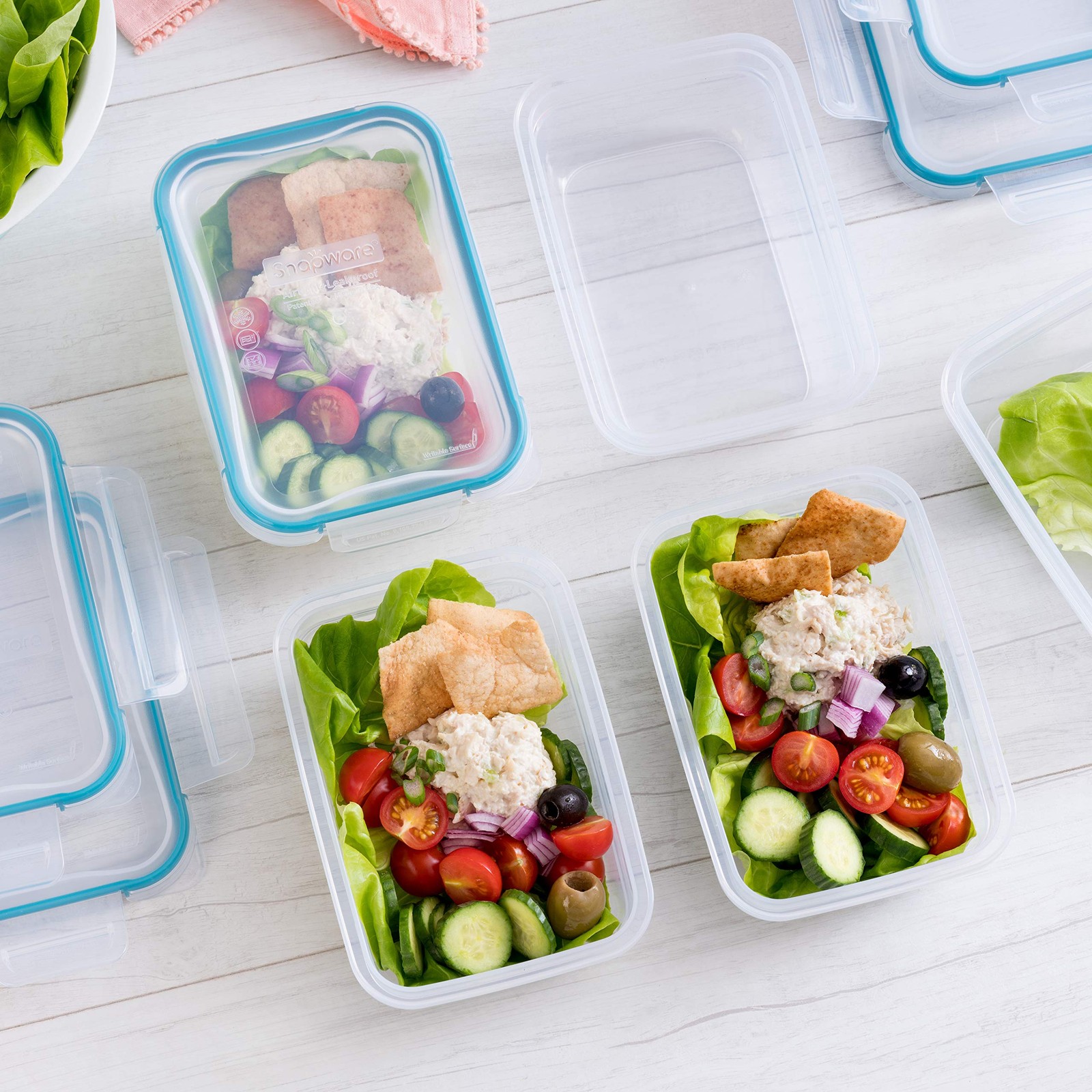 Snapware Plastic Total Solution 5-Pack (3-Cup) Food Storage Containers Set, L…