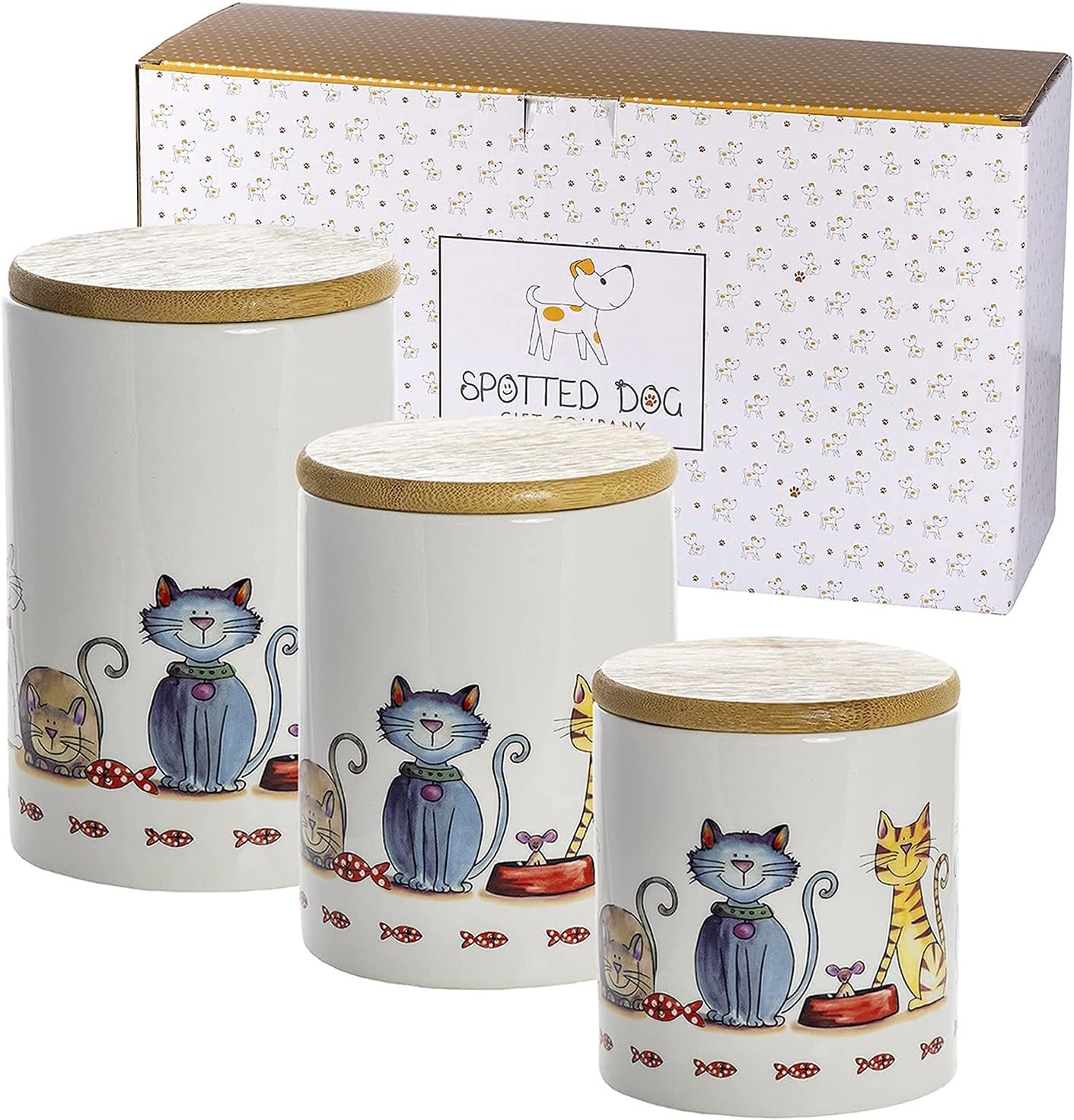 SPOTTED DOG COMPANY Canisters Sets for the Kitchen Countertop, 3-Piece Airtight