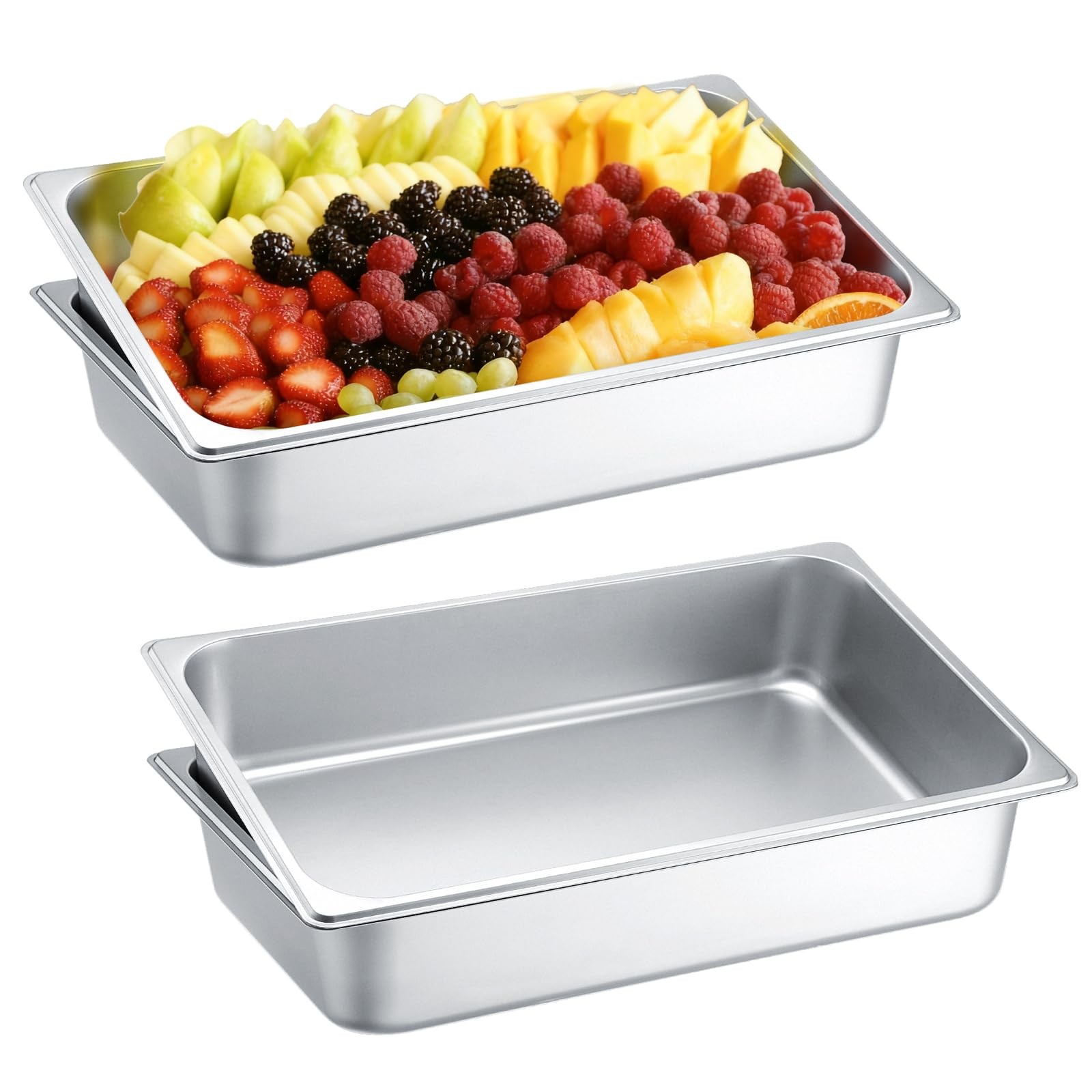 4 Pack Hotel Pans 1/1 Full Size 4 Inch Deep, Commercial Stainless Steel Food …
