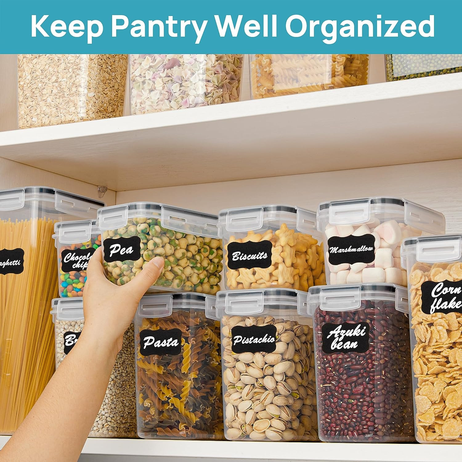 Airtight Food Storage Containers with Lids, 24 Pcs Plastic Kitchen and Pantry O