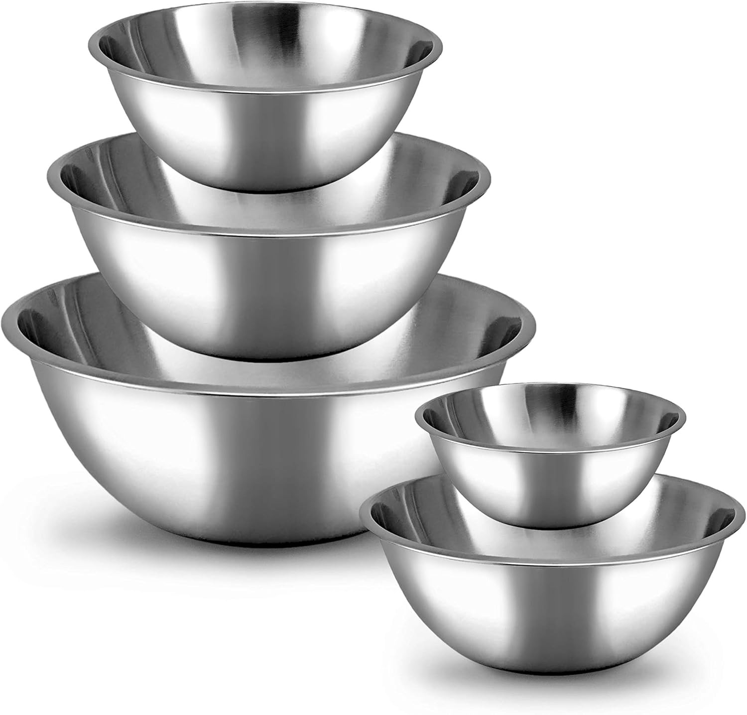 WHYSKO Meal Prep Stainless Steel Mixing Bowl (5-Piece Set) Home, Refrigerator, a