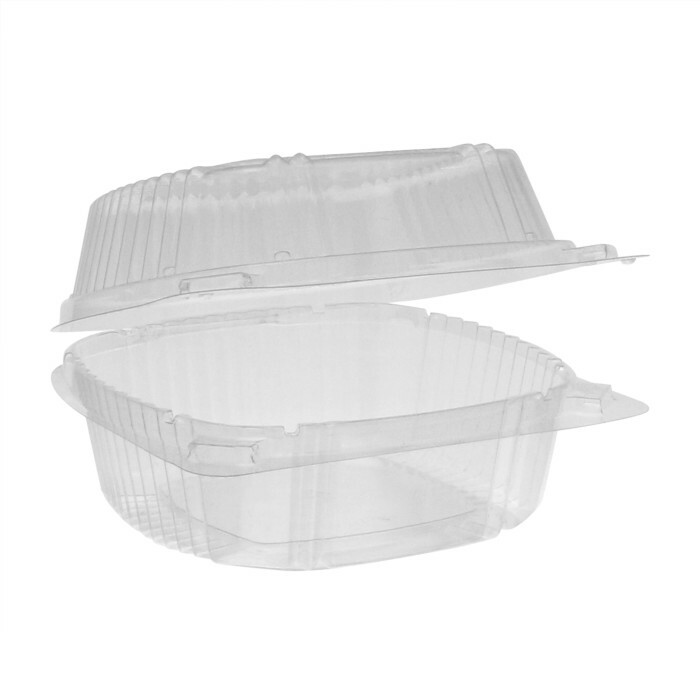 25 or 50 pack 6 x 6 x 3 Pactiv Clear Salad Sandwich Clam Shell Containers