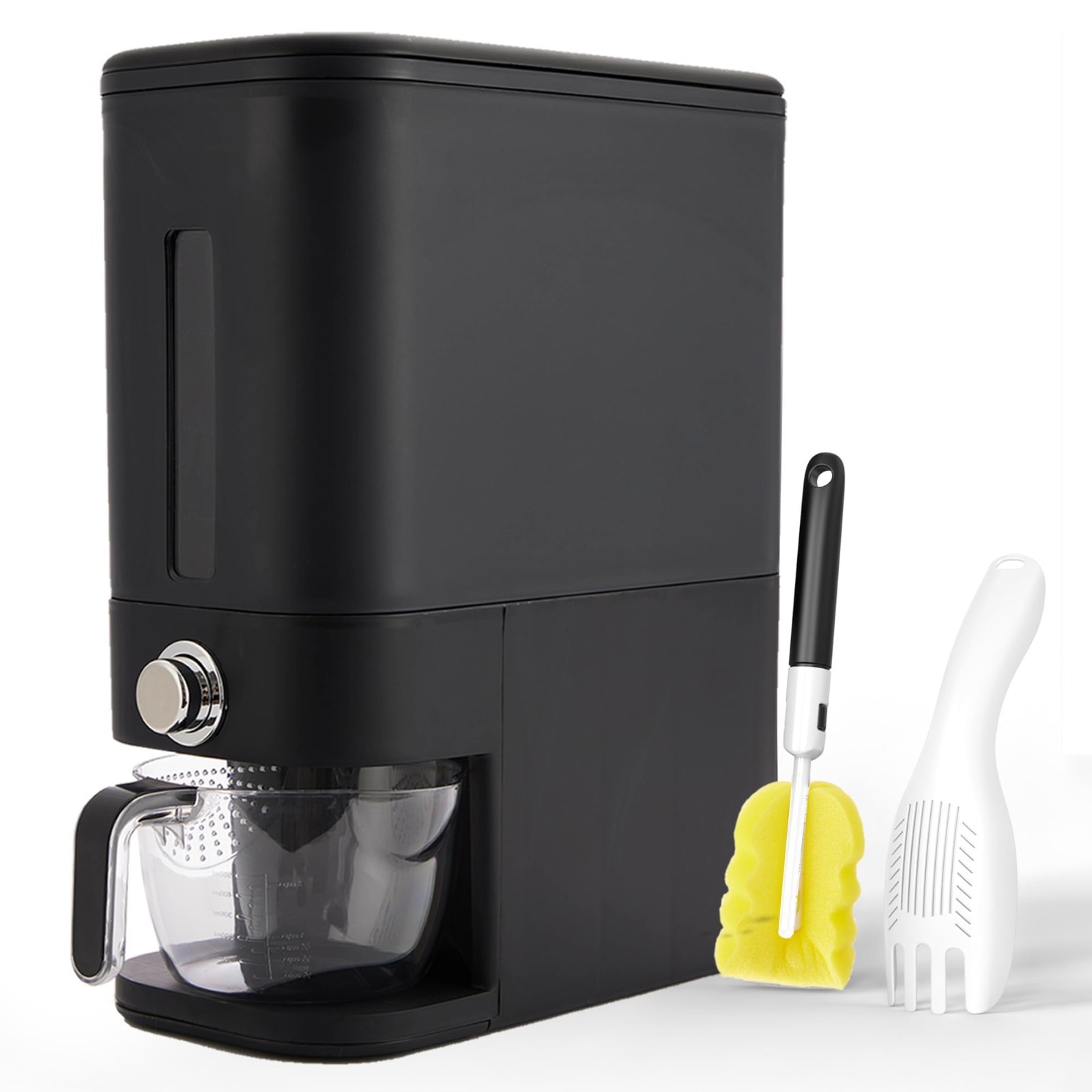 Rice Dispenser 25 lbs with Sponge, Scoop & Measuring Cup I Food Cereal Dispenser