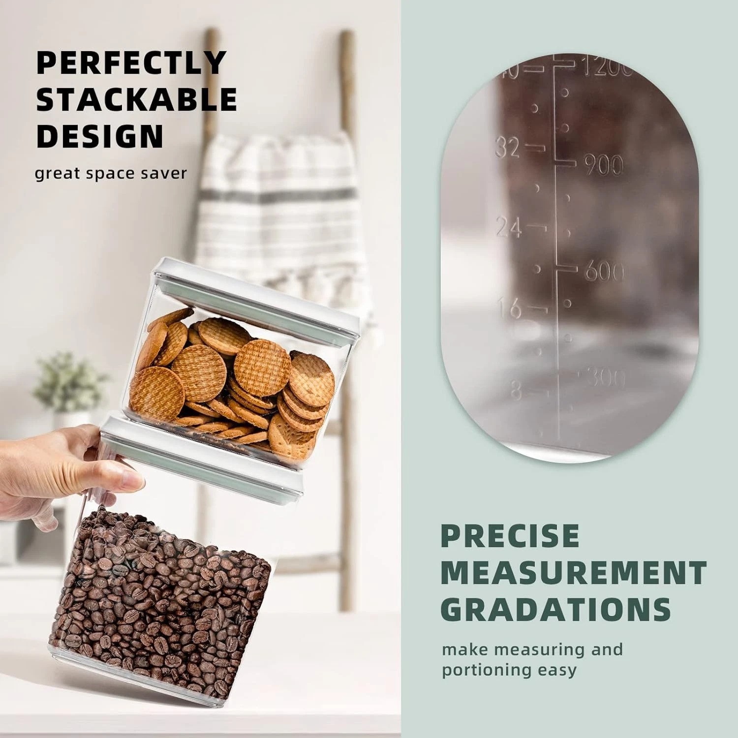 Clear 8-Piece Pantry Organizer: Airtight Storage for Cereal, Pasta & More