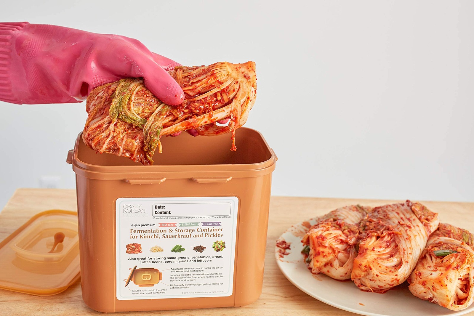 Authentic Kimchi Container 0.9 Gal (3.4L) 2 PACK