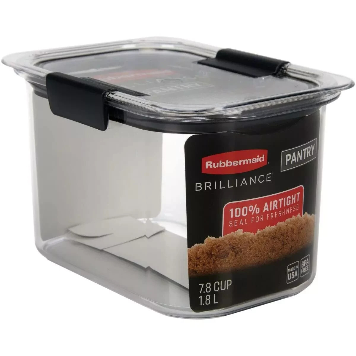 Rubbermaid Brilliance 7.8 Cup Airtight Food Storage Container BPA Free Gray