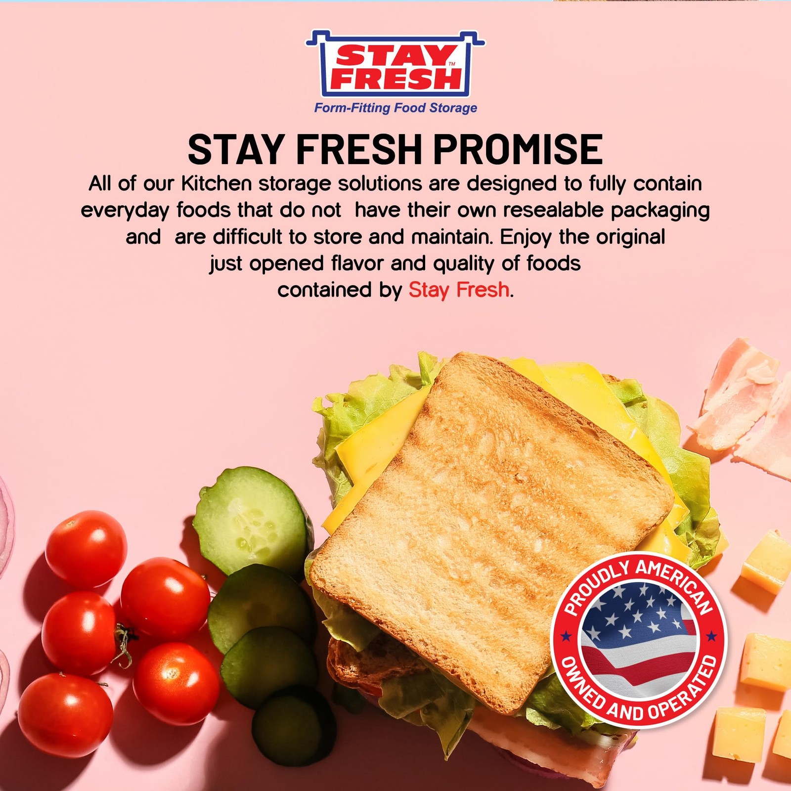 Stay Fresh American Cheese Slice Storage 4″ x 2-1/2″ x 3-1/4″ h, Clear