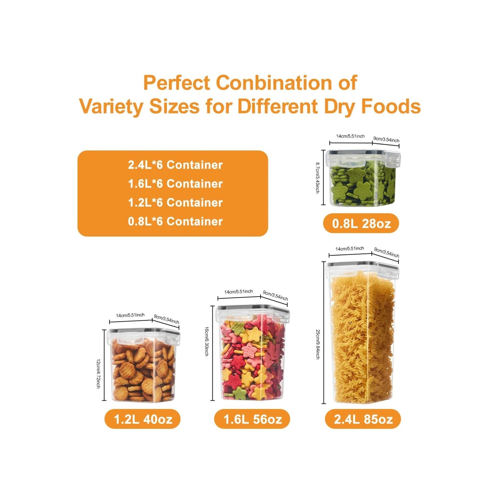 48pcs Airtight Food Storage Containers Set With Lids Reusable Labels Clear Kitch